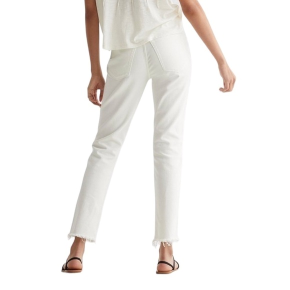 LUCKY Brand White Distressed Highrise Drew Mom Jean Size 8/29 - Picture 2 of 8